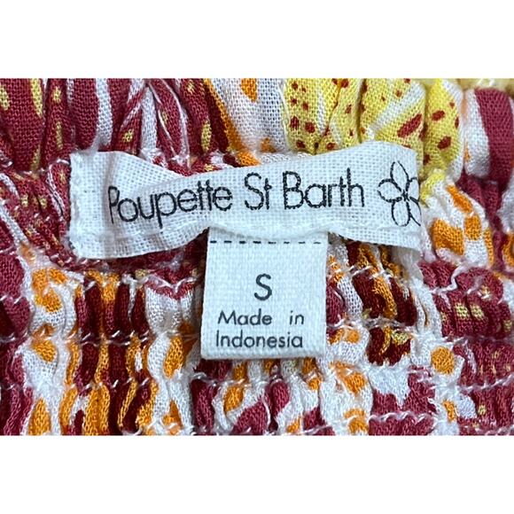 M185 POUPETTE ST BARTH Women's Shorts Fringe Yellow/Red Small - Picture 5 of 8